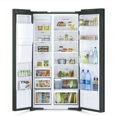 Hitachi Side By Side Glass Refrigerator With Dispenser Glass RSX700GPUK0GS Silver